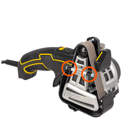 Diagram showing the roller placement on the Work Sharp Ken Onion MK.2 sharpener with highlighted mounting points.